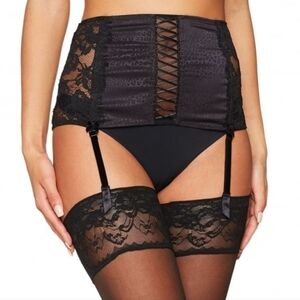 NWT Lingadore Garter Lace & Satin High Waisted Suspender Belt Size Small